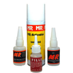 HOBBYPAKKET, 28 g dunne industrielijm, activator 200ml, 20 g Industrielijm XXL en  20 g Filler ( vulmiddel)