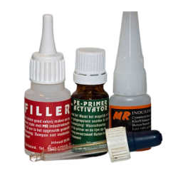 LIJM-FILLER-ACTIVATOR-SET~de oplosing voor het lijmen van moeilijk te lijmen kunststoffen