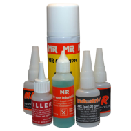 SUPER HOBBYPAKKET, dunne industrielijmlijm, dikke  lijm, spuitbus activator, ontvetter , industrielijm XXL en filler ( vulmiddel)